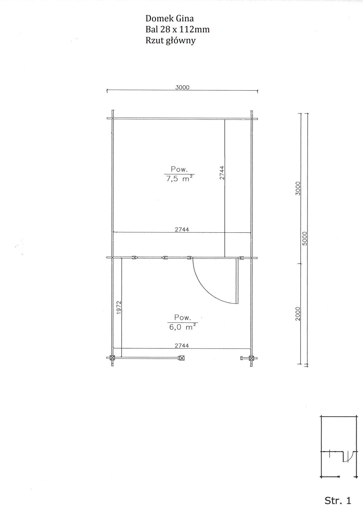 Domek | Gina 300 x 300 cm + Taras 300 x 200 cm Domek | Gina 300 x 300 cm + Taras 300 x 200 cm