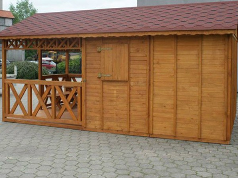 Domek ogrodowy | Michael 300 x 300 cm + Taras 225 cm Domek ogrodowy | Michael 300 x 300 cm + Taras 225 cm