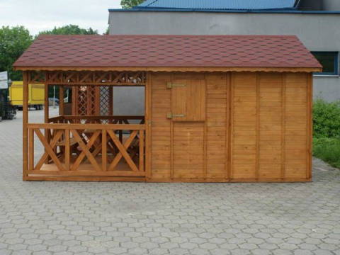 Domek ogrodowy | Michael 300 x 300 cm + Taras 225 cm Domek ogrodowy | Michael 300 x 300 cm + Taras 225 cm