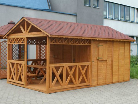Domek ogrodowy | Michael 300 x 300 cm + Taras 225 cm Domek ogrodowy | Michael 300 x 300 cm + Taras 225 cm