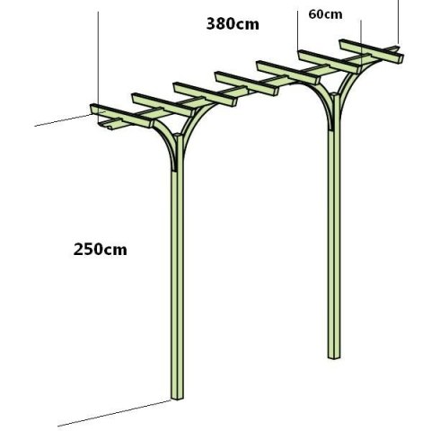 Pergola pojedyncza ozdobna 250x380x72 Pergola pojedyncza ozdobna 250x380x72