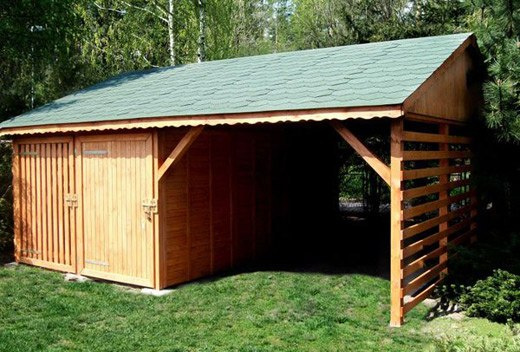 Wiata | Z drewutnią i narzędziówką 600 x 300 cm Wiata | Z drewutnią i narzędziówką 600 x 300 cm