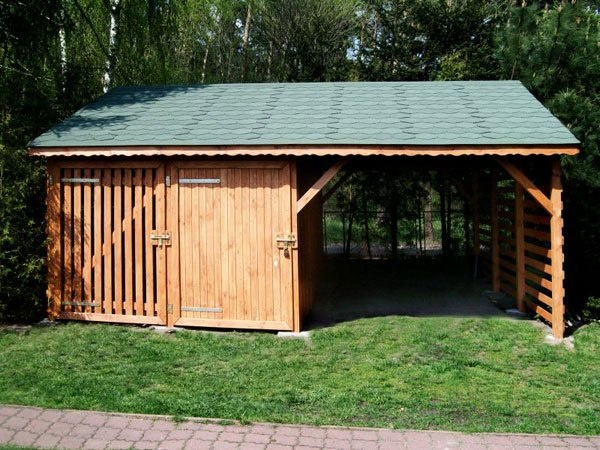 Wiata | Z drewutnią i narzędziówką 600 x 300 cm Wiata | Z drewutnią i narzędziówką 600 x 300 cm
