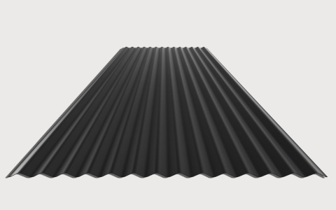 Pokrycie dachu Płyta trapezowa 2,6 m PVC falista 76-18 czarna