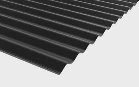 Pokrycie dachu Płyta trapezowa 2,6 m PVC falista 76-18 czarna