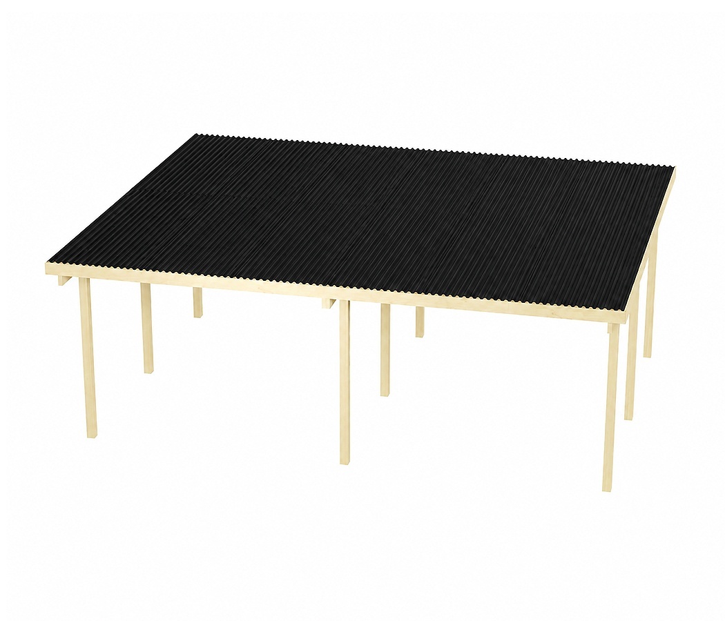 Wiata garażowa dwustanowiskowa Granit II 600 x 500 cm z dachem z płyt PVC