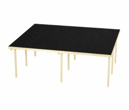 Wiata garażowa dwustanowiskowa Granit II 600 x 500 cm (Słupek 210cm) z dachem czarnym PVC