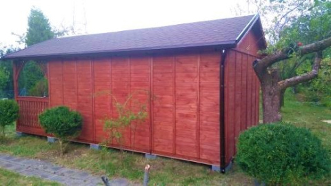 Domek ogrodowy | Peter 300 x 450 cm + Taras 225 cm Domek ogrodowy | Peter 300 x 450 cm + Taras 225 cm