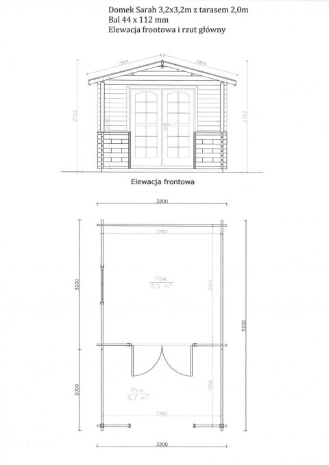 Domek Sarah 320x320 + Taras 300x150 Domek Sarah 320x320 + Taras 300x150