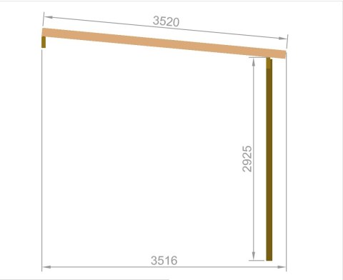 Wiata | Przyścienna garażowa drewniana 350 x 700 cm Wiata | Przyścienna garażowa drewniana 350 x 700 cm