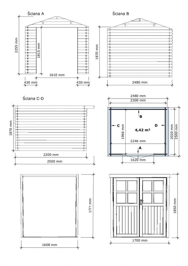 Domek | Ogrodowy narzędziowy Montreal 250x220 28mm z podłogą Domek | Ogrodowy narzędziowy Montreal 250x220 28mm z podłogą