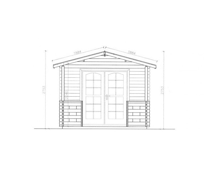 Domek | Sarah 320 x 320 cm + Taras 320 x 150 cm Domek | Sarah 320 x 320 cm + Taras 320 x 150 cm