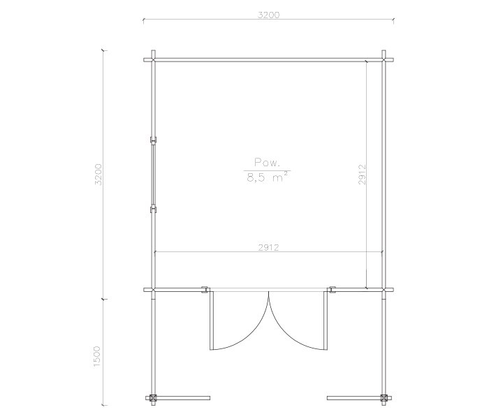 Domek | Sarah 320 x 320 cm + Taras 320 x 150 cm Domek | Sarah 320 x 320 cm + Taras 320 x 150 cm