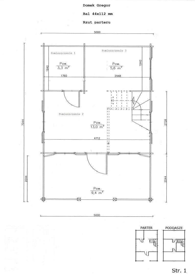 Domek | Gregor z poddaszem 500 x 700 cm Domek | Gregor z poddaszem 500 x 700 cm