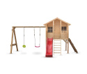 Plac zabaw | Borys 2 dla dzieci ze zjeżdżalnią, huśtawką i ścianką do wspinania