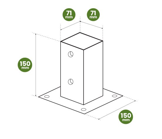 Kotwa | Podstawa słupa 70 x 70 mm Kotwa | Podstawa słupa 70 x 70 mm
