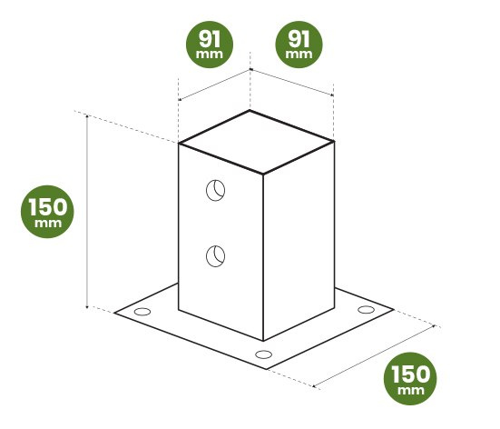 Kotwa | Podstawa słupa 90 x 90 mm Kotwa | Podstawa słupa 90 x 90 mm