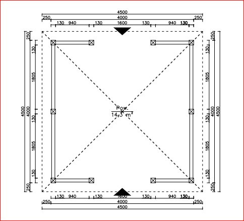 Altana 18 | Drewniana Przebiśnieg 4 x 4 m Altana 18 | Drewniana Przebiśnieg 4 x 4 m