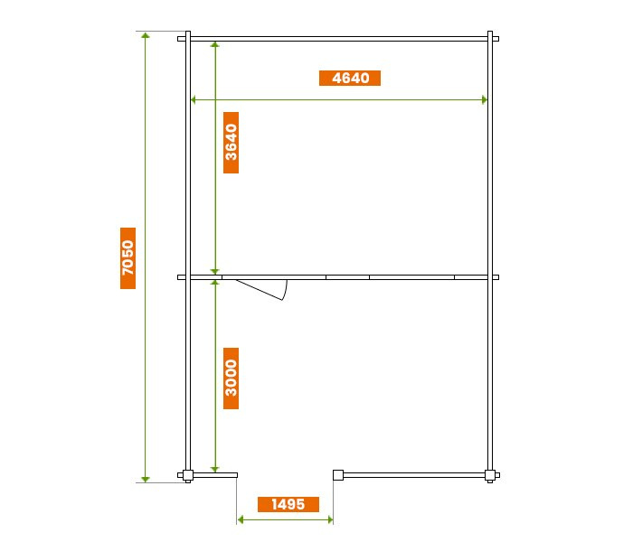 Domek | Alex 471 x 371 cm + Taras 471 x 300 cm Domek | Alex 471 x 371 cm + Taras 471 x 300 cm