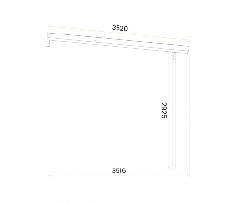 Wiata przyścienna garażowa drewniana 350 x 724 cm Wiata przyścienna garażowa drewniana 350 x 724 cm