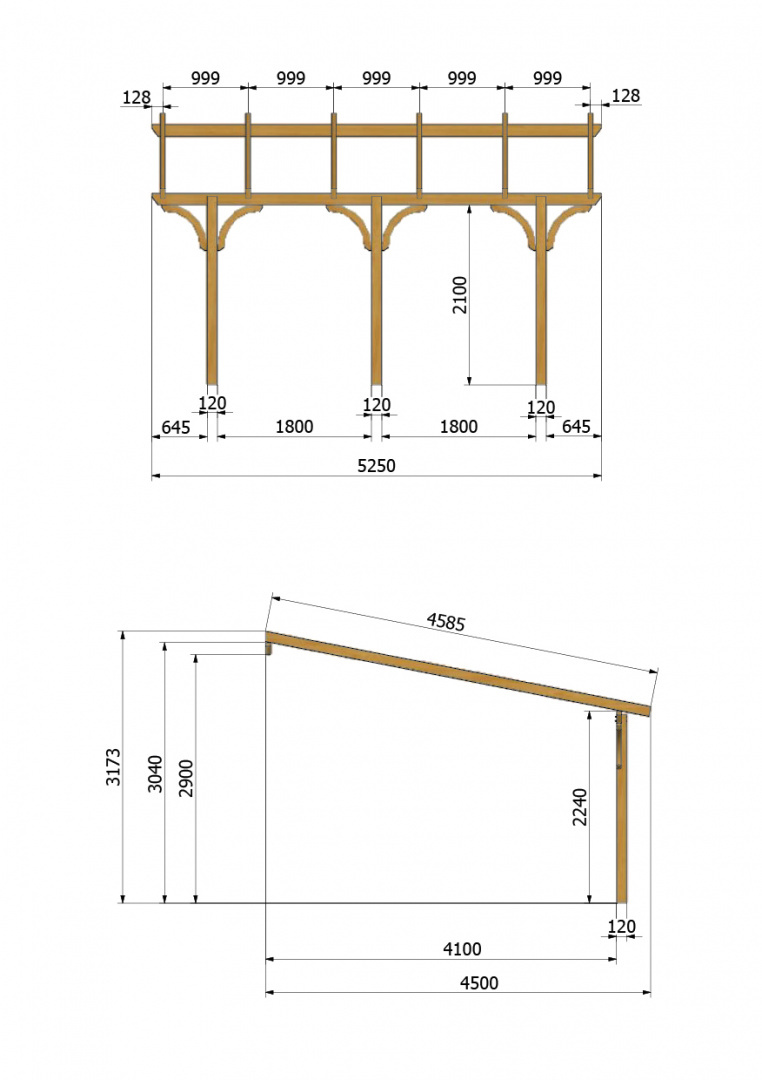 Zadaszenie tarasu | Proste 450 x 525 cm Zadaszenie tarasu | Proste 450 x 525 cm