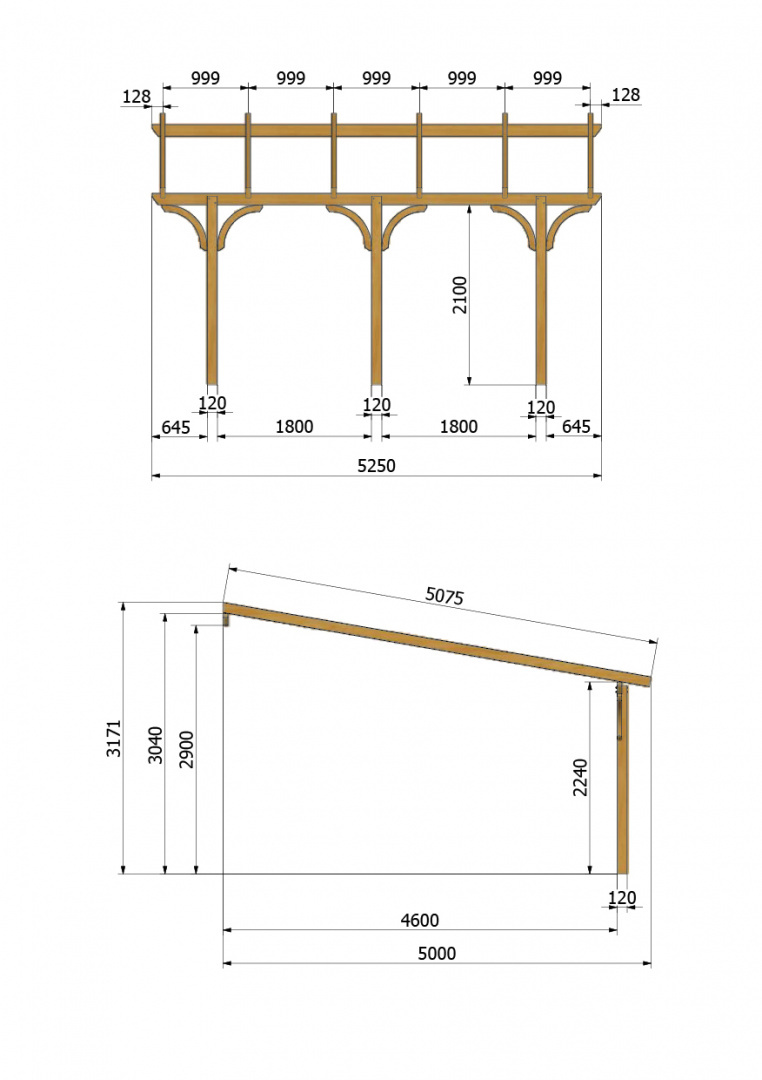 Zadaszenie tarasu | Proste 500 x 525 cm Zadaszenie tarasu | Proste 500 x 525 cm