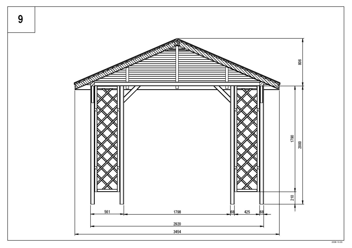 Altana | Marysia 300 x 300 cm (Słupy 7 x 7 cm) Altana | Marysia 300 x 300 cm (Słupy 7 x 7 cm)