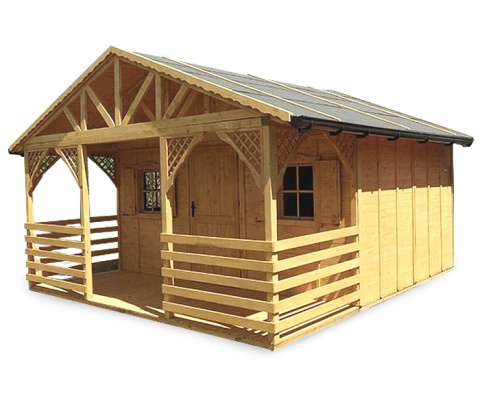 Domek ogrodowy | John 450 x 300 cm + taras 150 cm Domek ogrodowy | John 450 x 300 cm + taras 150 cm