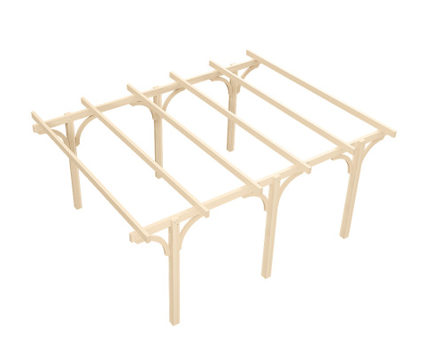 Wiata | KVH Sucha Premium - 410 x 525 cm - słupki 12x12x215 cm garażowa wolnostojąca - zastrzał łuk Wiata | KVH Sucha Premium - 410 x 525 cm - słupki 12x12x215 cm garażowa wolnostojąca - zastrzał łuk