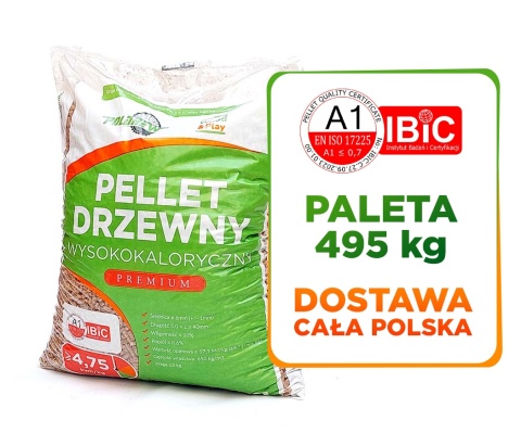 Drewno opałowe | Pellet drzewny EN A1 17,1 MJ/kg (4,75kwh/kg) - PALETA 495 kg