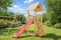 Plac zabaw do ogrodu dla dzieci Alex z podwójną huśtawką i ścianką wspinaczkową