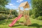 Plac zabaw do ogrodu dla dzieci Alex z podwójną huśtawką i ścianką wspinaczkową