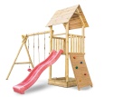 Plac zabaw do ogrodu dla dzieci Alex z podwójną huśtawką i ścianką wspinaczkową