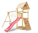Plac zabaw do ogrodu dla dzieci Alex z podwójną huśtawką i ścianką wspinaczkową