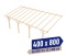 Wiata | KVH Sucha Premium - 400 x 800 cm - słupki 12x12x300 cm garażowa przyścienna - zastrzał prosty