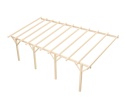 Wiata | KVH Sucha Premium - 400 x 800 cm - słupki 12x12x300 cm garażowa przyścienna - zastrzał prosty