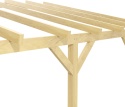 Wiata | KVH Sucha Premium - 400 x 800 cm - słupki 12x12x300 cm garażowa przyścienna - zastrzał prosty