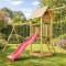 Plac zabaw do ogrodu dla dzieci Alex z podwójną huśtawką i liną do wspinania