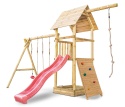 Plac zabaw do ogrodu dla dzieci Alex z podwójną huśtawką, liną do wspinania i ścianką wspinaczkową