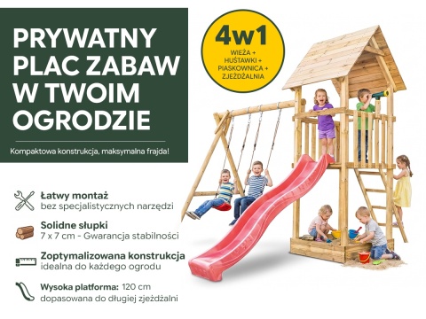 Plac zabaw do ogrodu dla dzieci Alex z podwójną huśtawką