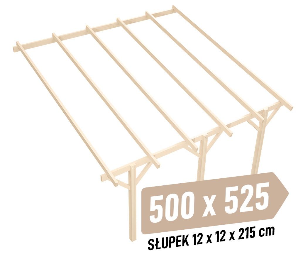 Zadaszenie przyścienne KVH Premium 500 x 525 cm