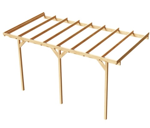 Zadaszenie ogrodowe przyścienne drewniane 300 x 604 cm