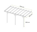 Zadaszenie ogrodowe przyścienne drewniane 300 x 604 cm