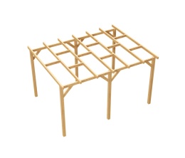 Zadaszenie tarasu 300 x 370 cm pergola ogrodowa wolnostojąca drewniana słupek 210