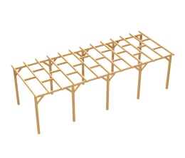 Zadaszenie tarasu 300 x 736 cm pergola ogrodowa wolnostojąca drewniana słupek 240