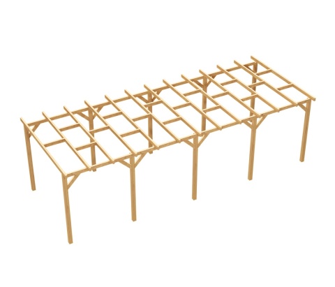 Zadaszenie tarasu 300 x 736 cm pergola ogrodowa wolnostojąca drewniana słupek 240