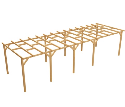 Zadaszenie tarasu 300 x 858 cm pergola ogrodowa wolnostojąca drewniana słupek 240