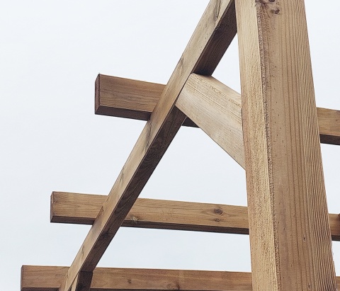 Zadaszenie tarasu 300 x 919 cm pergola ogrodowa wolnostojąca drewniana słupek 240